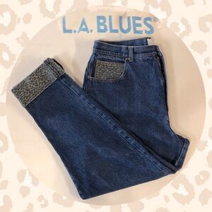 VINTAGE 80s LA BLUES High-Rise Tapered-Leg Jeans (34)